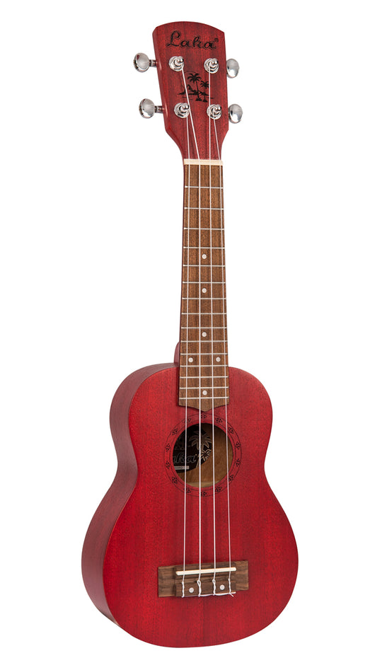 Laka Beginner Mahogany Soprano Ukulele Red Satin Wood Finish