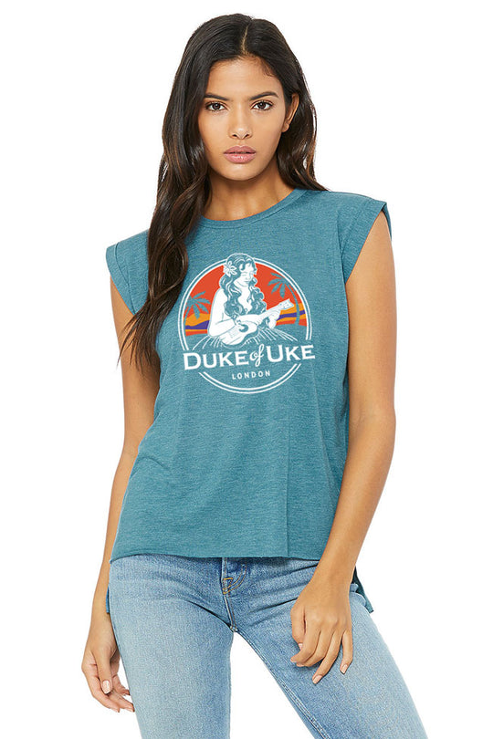 Duke of Uke Women's Flowy Capped Sleeve Tee