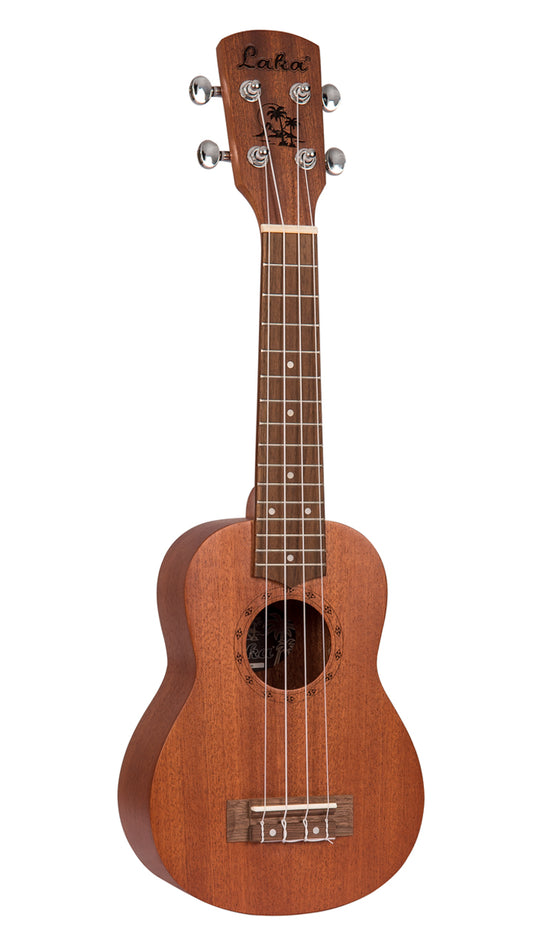 Laka Beginner Mahogany Soprano Ukulele Red Satin Wood Finish
